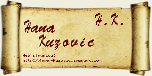 Hana Kuzović vizit kartica